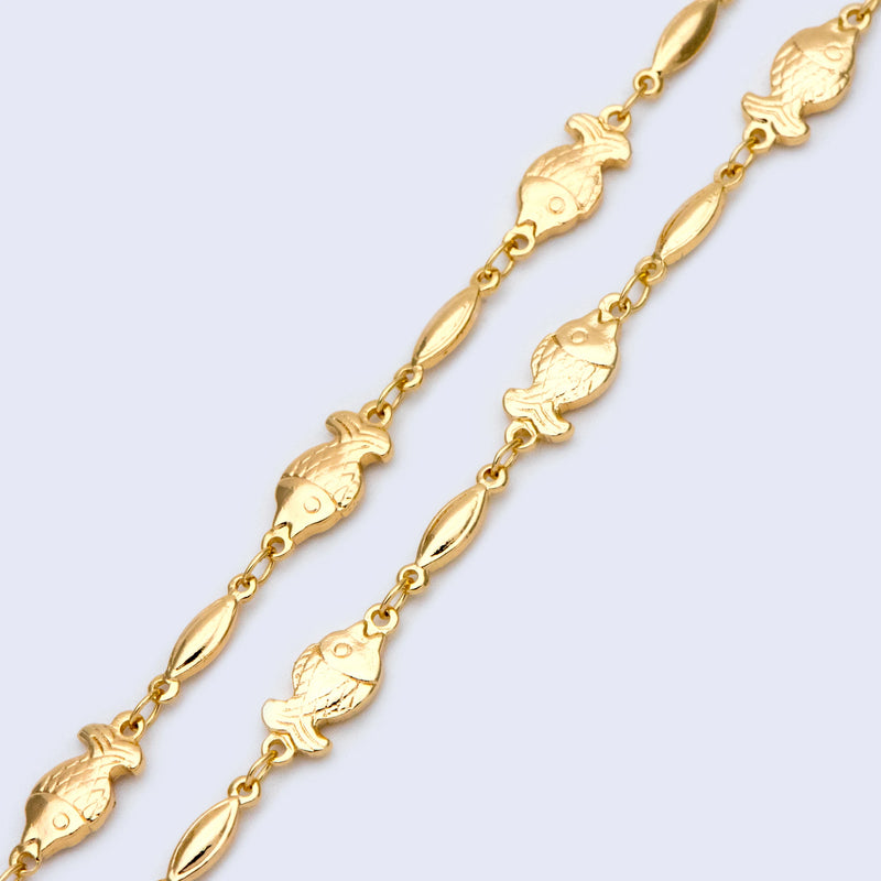 Brass Fish Chain, Wholesale Craft Supplies, Jewelry Supplies