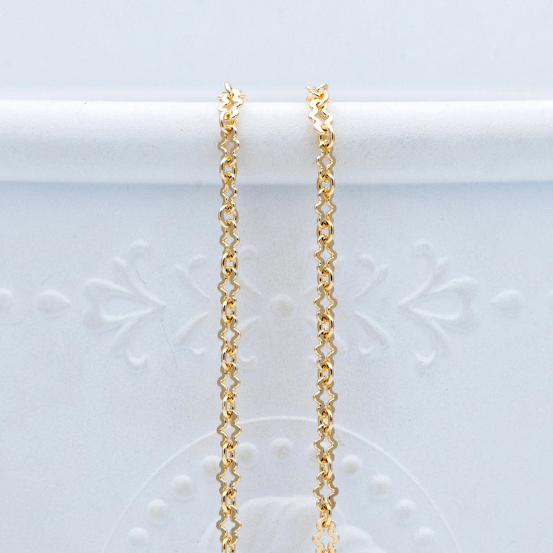 2.5mm Brass Link Chains for DIY Necklaces (#LK-276) 1 Meter