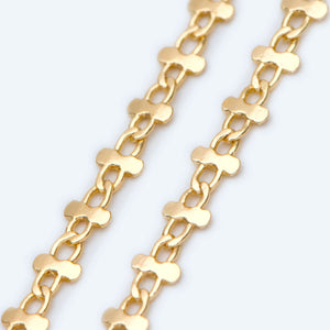 Brass Link Chains 3.6mm, Floral Specialty Chains for Necklace