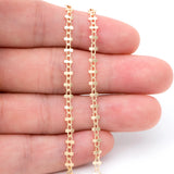 Brass Link Chains 3.6mm, Floral Specialty Chains for Necklace
