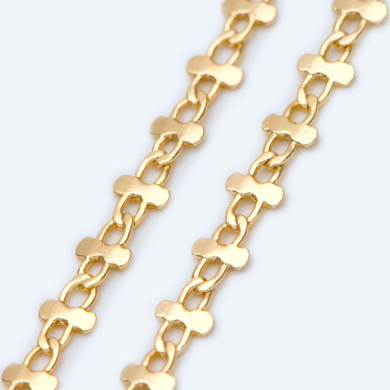 Brass Link Chains 3.6mm, Floral Specialty Chains for Necklace