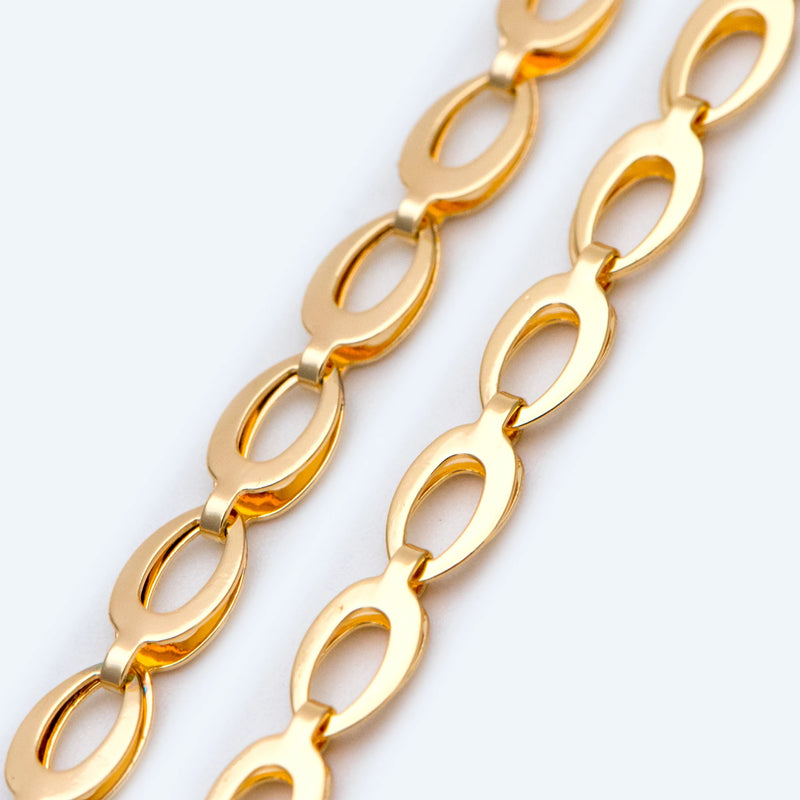 Brass Specialty Chains, Link Size 4x8mm, Bulk Chain, 1 Meter
