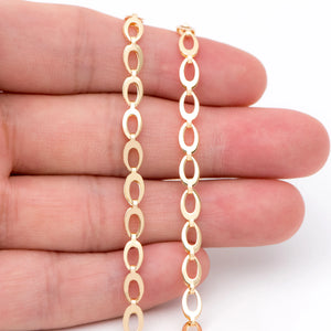 Brass Specialty Chains, Link Size 4x8mm, Bulk Chain, 1 Meter