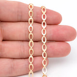 Brass Specialty Chains, Link Size 4x8mm, Bulk Chain, 1 Meter