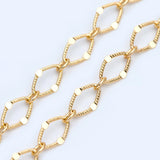 Brass Flat Oval Loop Chains, Link Size 5.5x8mm (#LK-327)