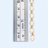 Brass Flat Oval Loop Chains, Link Size 5.5x8mm (#LK-327)
