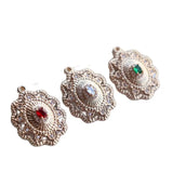 Gold-Plated Copper Bohemian Oval Zircon Hollow Charms Pendant