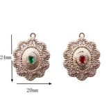 Gold-Plated Copper Bohemian Oval Zircon Hollow Charms Pendant