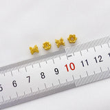 Gold-Plated Copper Double-Sided Flower Beads 2pcs/lot for DIY Earrings