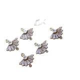 Gold-Plated Copper Fan Zircon Charm Pendant for Earring Jewelry DIY