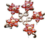 Gold-Plated Flower Zircon Charms Pendant for DIY Jewelry