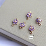Gold-Plated Flower Zircon Charms Pendant for DIY Jewelry