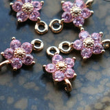 Gold-Plated Flower Zircon Charms Pendant for DIY Jewelry