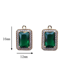 Gold-Plated Zircon Charms Pendant 6pcs/lot for DIY Earrings