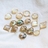 Gold-Plated Hanging Abalone Shell Pendant DIY Ornaments