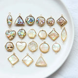Gold-Plated Hanging Abalone Shell Pendant DIY Ornaments