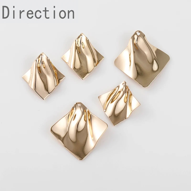 Gold-Plated Matt Folds Diamond-Shaped Pendant Access.