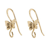 Gold-plated Retro Butterfly Round Love S-shaped Ear Hook DIY Jewelry Earring Nai