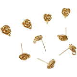 Gold-Plated Petite Rose Flower Earrings DIY Accessory