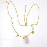 Gold-plated Diffuser Perfume Bottle Pendant Healing Crystal Chakra Vial