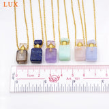 Gold-plated Diffuser Perfume Bottle Pendant Healing Crystal Chakra Vial