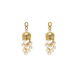 Gold-plated Tassel Long Ladies Earrings Small Bell Pearl Pendant