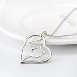 Gold-Plated Cat Pendant Necklace with Rhinestones