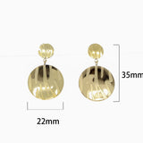 Plated Concave Round Earrings/Silver for Women