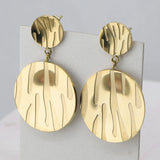 Plated Concave Round Earrings/Silver for Women