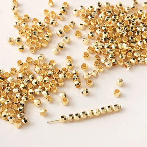 Gold-Plated Copper 2mm Spacer Beads for DIY Bracelet Necklace