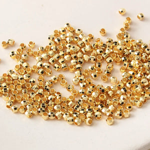 Gold-Plated Copper 2mm Spacer Beads for DIY Bracelet Necklace