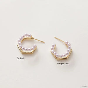 Gold-Plated Copper U-Shaped Pearl Stud Earrings DIY Material