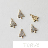 Gold-Plated Copper Zircon Christmas Tree Reindeer DIY Material