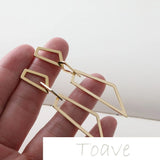 Gold-Plated Copper Real Geometric Earrings DIY Material Accessories