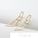 Gold-Plated Copper Real Geometric Earrings DIY Material Accessories