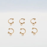 Gold-plated Double Beads Adjustable Ear Clip DIY Jewelry Accessory