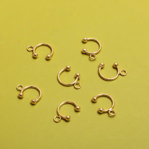 Gold-plated Double Beads Adjustable Ear Clip DIY Jewelry Accessory
