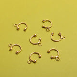 Gold-plated Double Beads Adjustable Ear Clip DIY Jewelry Accessory