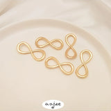 Gold-Plated 8-Shaped Buckle Link Ring Leather Cord Connection DIY Jewelry