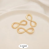 Gold-Plated 8-Shaped Buckle Link Ring Leather Cord Connection DIY Jewelry