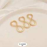 Gold-Plated 8-Shaped Buckle Link Ring Leather Cord Connection DIY Jewelry