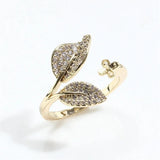 K Craft Leaf Pearl Micro Zirconia Ring DIY Accessory