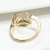 Leaf Pearl Zirconia Ring DIY Accessories