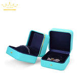 Gold-rimmed Leather Jewelry Box Wedding Single Ring Brooch Necklace Storage Box