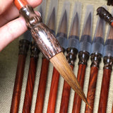 Gold-rimmed Nanmu Brush Calligraphy Set for Students and Teachers