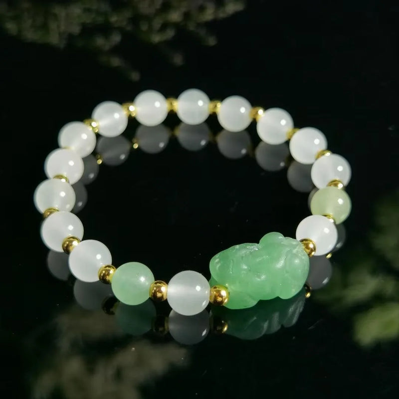 Silk Jade Bracelets Women Bangle Bracelet Jewelry Elastic Bracelet