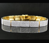 Silver Wedding Engagement Mens Micro Pave CZ Bling Rock Bracelet