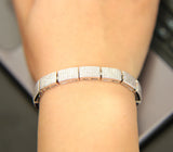 Silver Wedding Engagement Mens Micro Pave CZ Bling Rock Bracelet