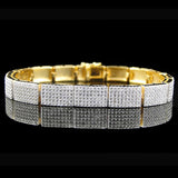 Silver Wedding Engagement Mens Micro Pave CZ Bling Rock Bracelet
