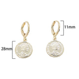 Gold/Silver Plated Venting Coin Hoop Earrings for Women